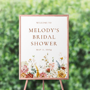 Romantic Floral Wedding Welcome Sign