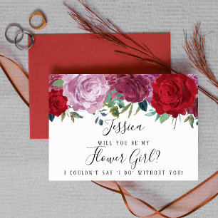 Romantic Floral Will You Be My Flower Girl? Invitation