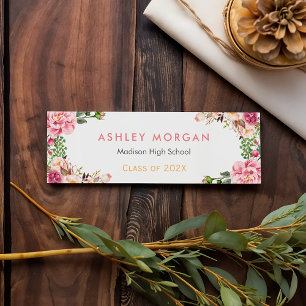 Romantic Floral Wrapped Graduation Insert Card