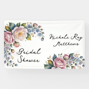 Romantic Floral Wreath Bridal Shower Banner