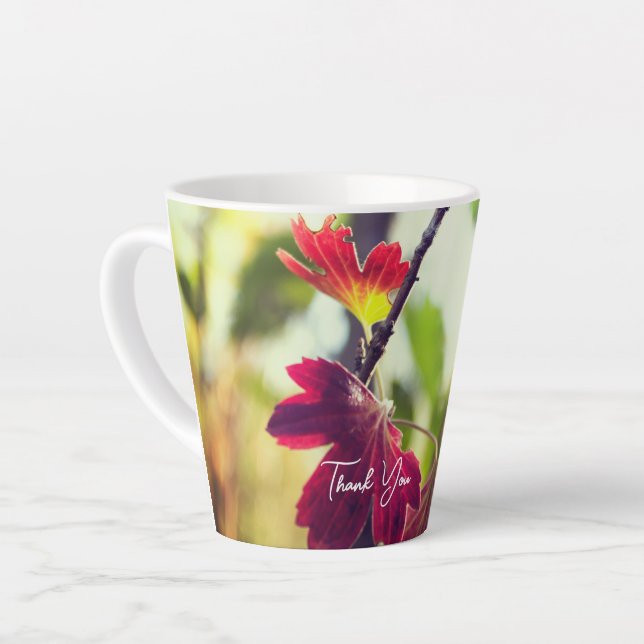 Romantic Flower Boho – Botanical Fantasy Thanks Latte Mug (Left Angle)