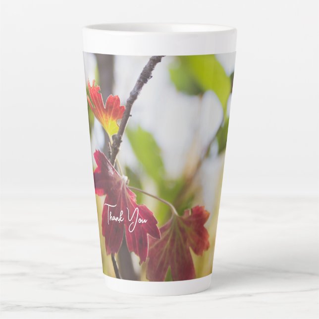 Romantic Flower Boho – Botanical Fantasy Thanks Latte Mug (Front)