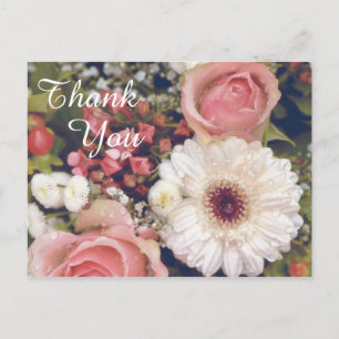 Romantic Flower Bouquet Thank You Postcard