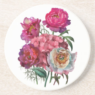 Romantic flower garden coaster