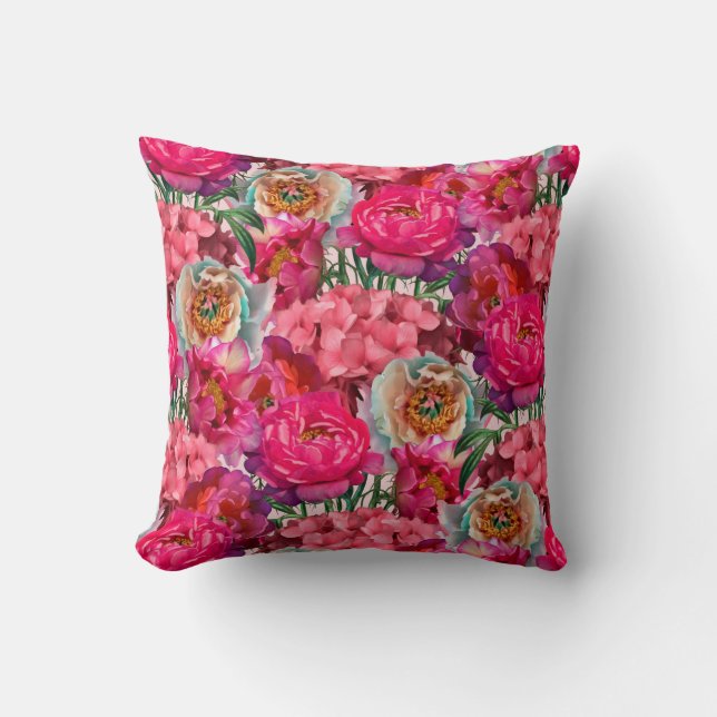 Romantic flower garden cushion (Front)