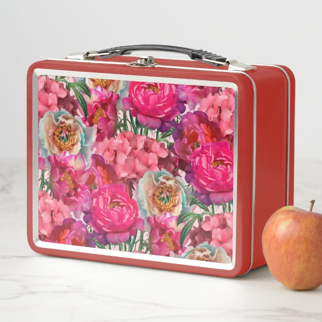Romantic flower garden metal lunch box (In Situ)