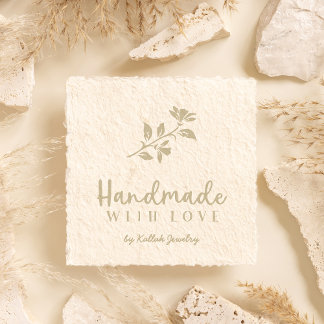 Romantic Flower Handmade with Love Quote Rubber Stamp