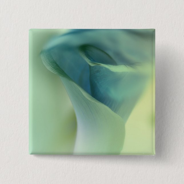 Romantic Flower in Blue Tones 15 Cm Square Badge (Front)