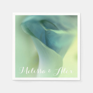Romantic Flower in Blue Tones - Custom names Napkin