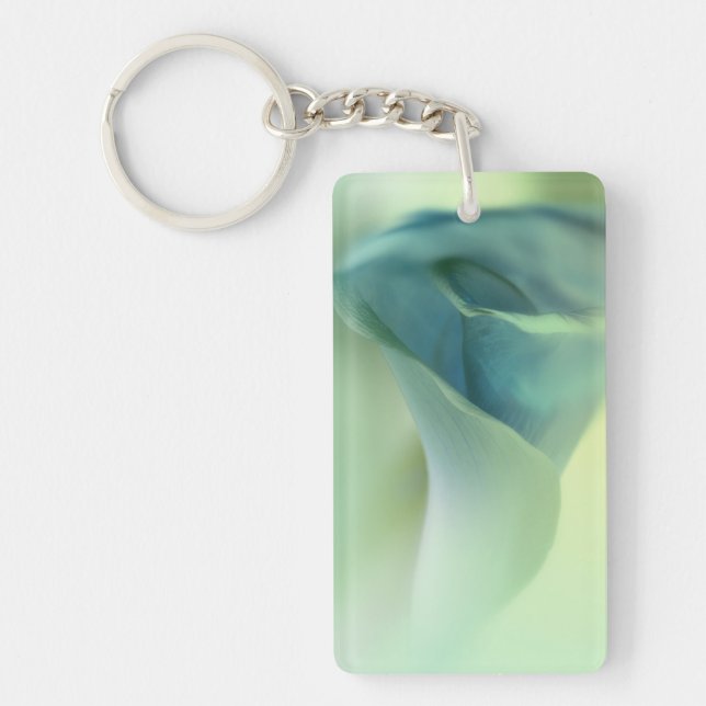 Romantic Flower in Blue Tones Key Ring (Front)