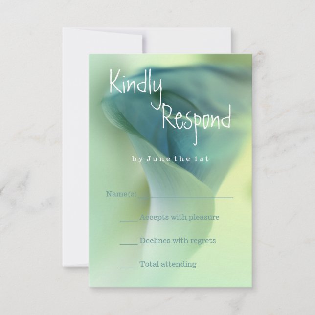 Romantic Flower in Blue Tones RSVP Card (Front)
