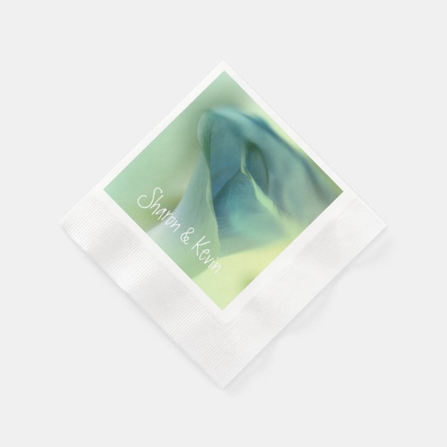 Romantic Flower in Blue Tones - Wedding Napkin (Corner)