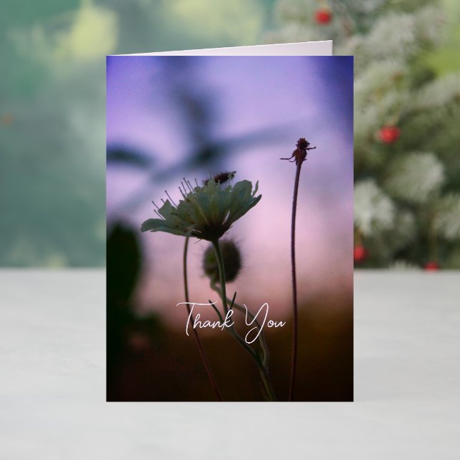 Romantic Flowers Boho – Botanical Fantasy Thanks Foil Holiday Card (Holiday In Situ)