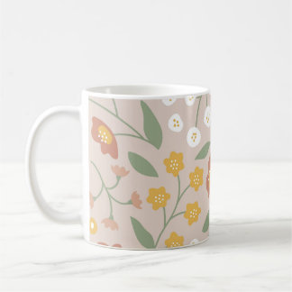 Romantic Flowers Cute Floral Boho Pastel Colour Coffee Mug