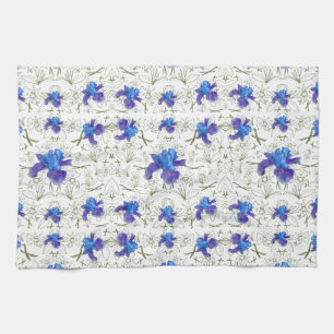 Romantic flowers in English cottage garden Tea Towel