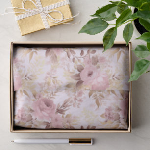 Romantic flowers in pink background decoupage  tissue paper