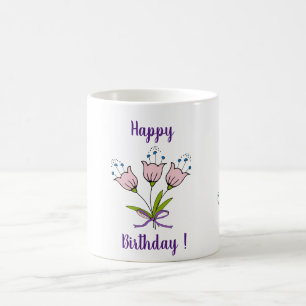 Romantic flowers tulips birthday Minimalist  Coffe Coffee Mug