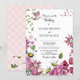Romantic Flowers   Wedding Invitation