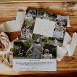 Romantic Foil Merry Christmas 7 Photo Collage<br><div class="desc">This romantic foil Merry Christmas 7 photo collage foil holiday card is the perfect simple holiday greeting. The modern classic design features fancy metallic pressed foil swirls and whimsical flourishes with gorgeous elegant hand lettered typography. Choose silver, gold or rose gold foil text on the front. Personalise the front of...</div>