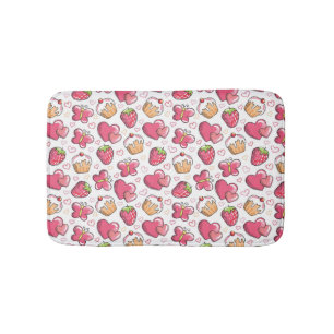 romantic food pattern bath mat