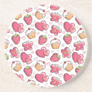 romantic food pattern coaster