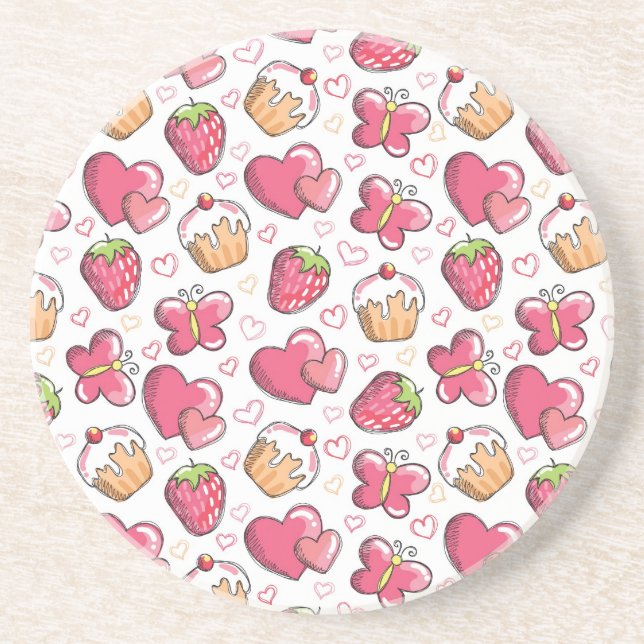 romantic food pattern coaster (Front)