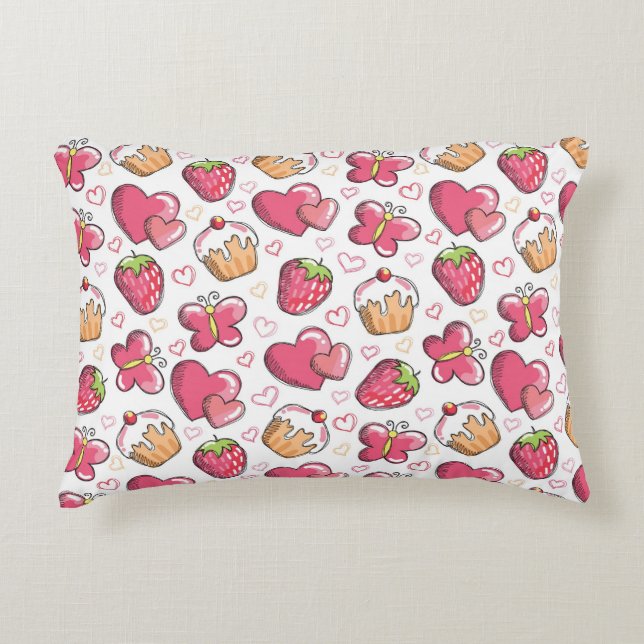 romantic food pattern decorative cushion (Front)