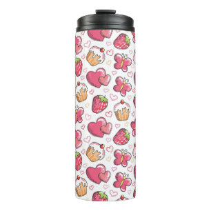 romantic food pattern thermal tumbler