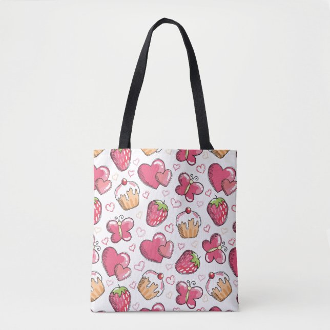 romantic food pattern tote bag (Front)
