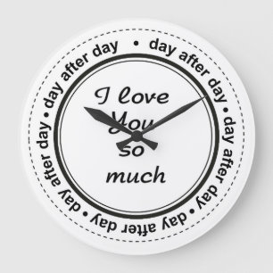 Romantic For Him, Her, I Love You Large Clock