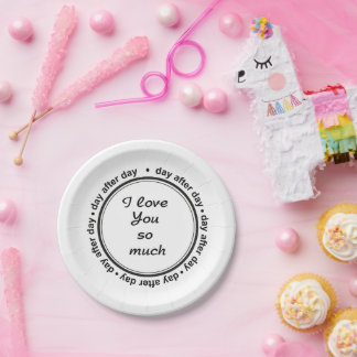 Romantic For Him, Her, I Love You Paper Plate