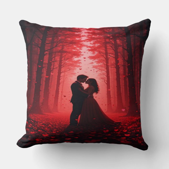 Romantic Forest Couple Pillow & Gift. (Front)