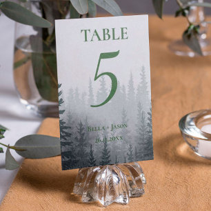 Romantic Forest Trees Themed WEDDING Table Number