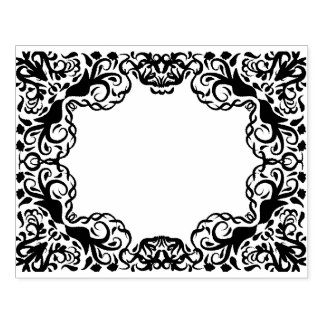 Romantic Frame Birds Rubber Stamp
