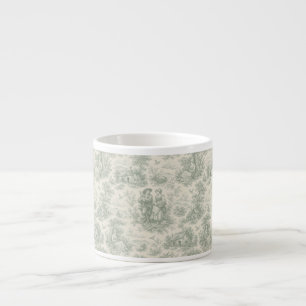 Romantic French Countryside Toile in Sage Green Espresso Cup
