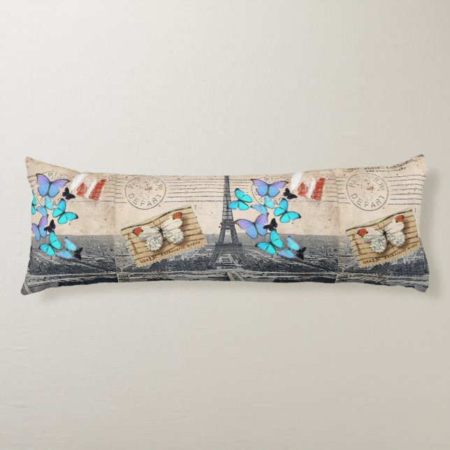 romantic french france travel paris eiffel tower body cushion (Front)