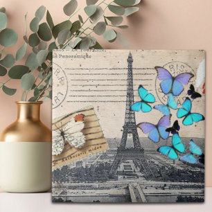 romantic french france travel paris eiffel tower tile