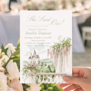 Romantic French Garden Chateau Bridal Shower Invitation