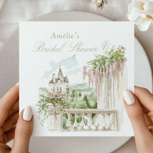 Romantic French Garden Chateau Bridal Shower  Napkin