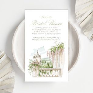 Romantic French Garden Chateau Display Bridal Enclosure Card