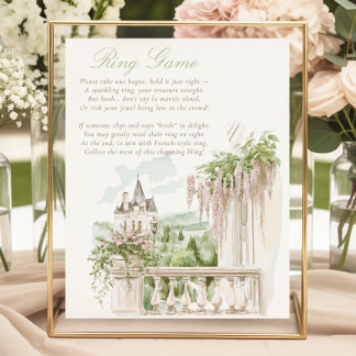 Romantic French Garden Chateau Ring Game Bridal Poster