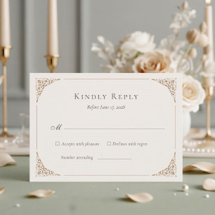 Romantic French Heron Wedding Suite RSVP Card