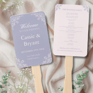 Romantic French Lilac Vintage Fan Wedding Program