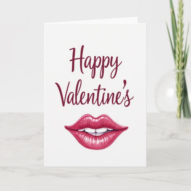 Romantic Fuchsia Lips Card (Front)