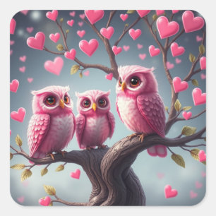 Romantic Fun Owl Stickers