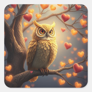 Romantic Fun Owl Stickers