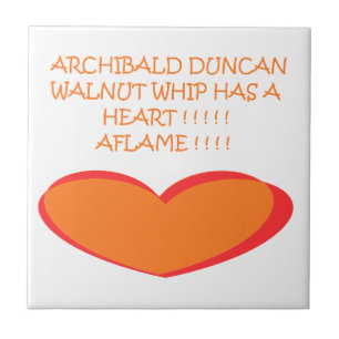 ROMANTIC FUNNY JOKE DESIGN COLORS ORANGE WHITE TILE