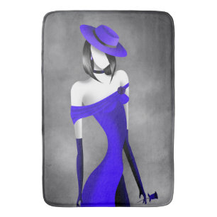 Romantic Gangster Lady with Rose Bath Mat