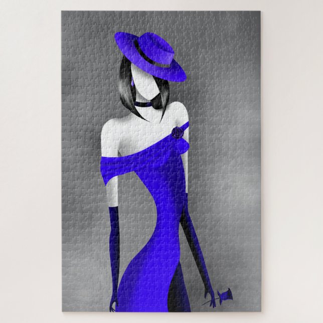 Romantic Gangster’s Moll with Rose Jigsaw Puzzle (Vertical)