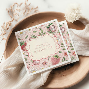 Romantic Garden Berry Bridal Shower Napkin